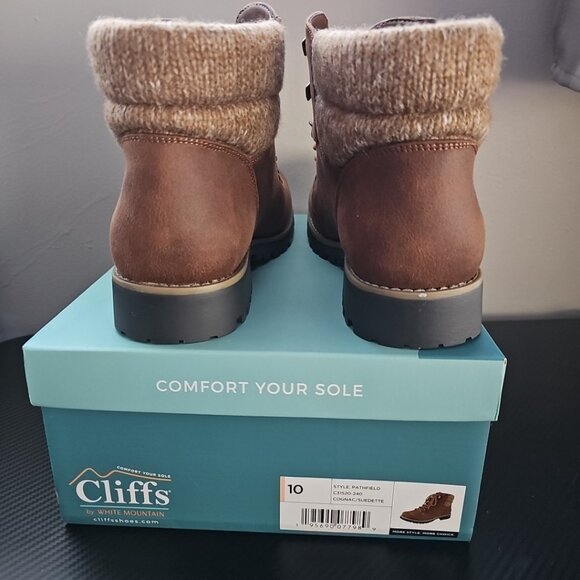 NEW Cliffs by White Mountain Pathfield Women’s Ankle Boots Brown Size 10 - Picture 5 of 11